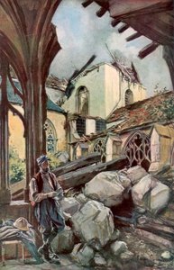 Klostret och katedralen i Verdun, Frankrike, juni 1916, 1926. av Francois Flameng