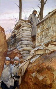 Utkiksplatsen Mont Renault (april 1918). Målning av Francois Flameng (1856 - 1923) av Francois Flameng