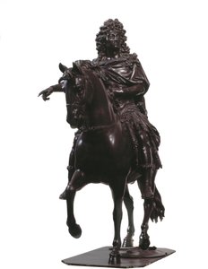 Ridsporträtt av kungen av Frankrike Ludvig XIV (bronsskulptur av Francois Girardon
