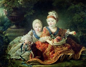 Louis de France (1754-93) duc de Berry og Louis de France (1755-1824) comte de Provence, fremtidige konger Louis XVI og Louis XVIII af Frankrig, 1757 sverige