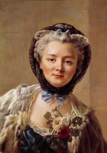 Porträtt av Madame Drouais, född Anne Francoise Dore (1732-1815), målarens hustru. Målning av Francois Hubert Drouais (1727-1775) av Francois Hubert Drouais