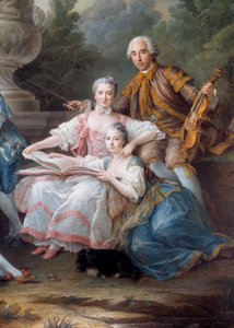 Familjen till Louis Francois du Bouchet, Marquis de Sourches och Grand Prevot de France Detail. Målning av Francois Hubert Drouais (1727-1775) 1756 sön. 3,24 x 2,84 m av Francois Hubert Drouais