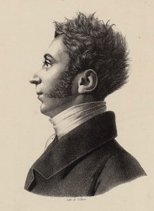 Porträtt av Franz Xavier Wolfgang Mozart 1791-1844, 1820-talet. av Francois Le Villain
