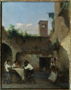 Rom, la taverne av Francois Louis David Bocion