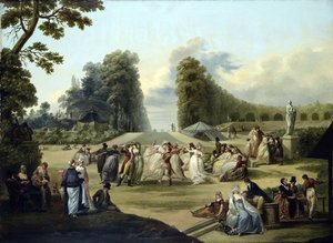 Bal i Tivoli, Paris - Målning av Francois Louis Joseph Watteau (1758-1823)