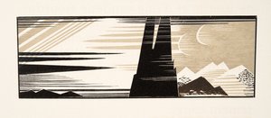 Grafisk illustration från Prometheus Enchained av Aeschylus, pub. 1941 (stenciltryck) av Francois Louis Schmied
