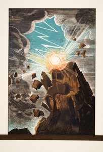 Illustration från Prometheus kedjad av Aeschylus, pub. 1941 (stenciltryck) av Francois Louis Schmied