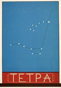 Tetpa (konstellation), från Prometheus Enchained by Aeschylus, pub. 1941 (stenciltryck)