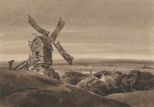 Landskap med en väderkvarn av Francois Louis Thomas Francia
