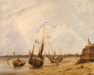 Lågt tidvatten, Calais (akvarell)