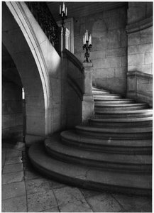Trappa till Hotel Guengard (Musée de la Chasse) i Paris, av arkitekten Mansart - fotografi, 1900-talet.