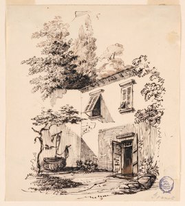 Gården till ett hus av Francois Marius Granet