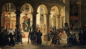 Godefroy de Bouillon avsätter Ascalons troféer i Heliga gravens kyrka av Francois Marius Granet