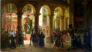 Godfrey of Bouillon (ca 1060-1100) Deponerar Askalons troféer i Heliga gravskyrkan, augusti 1099, 1839