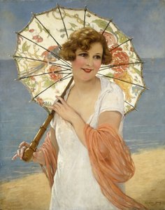 Parasollet (olja på duk) av Francois Martin Kavel