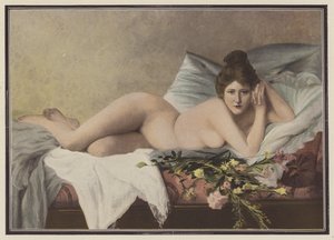 Visna blommor från en älskare (färg litho) av Francois Maurice Lard