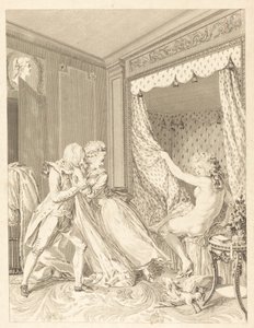 Det indiskreta av Francois Nicolas Barthelemy Dequevauviller after Antoine Borel