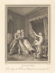 Det indiskreta av Francois Nicolas Barthelemy Dequevauviller after Antoine Borel