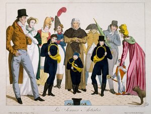 Unga konstnärer, tryck, Frankrike av Francois Nicolas Martinet