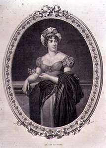 Porträtt av Madame de Stael (1766-1817) graverad av John Quartley (gravyr)