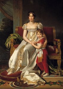 Porträtt vid foten av Hortense de Beauharnais, drottning av Holland (1783-1837) och hennes son Napoleon Charles Målning av Francois Gerard (1770-1837) 1807 Sön. 0,32x0,24 m av Baron François Pascal Simon Gérard