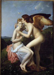 Psyche and Cupid, även kallad Psyche som tar emot Amors första kyss (olja på duk av Baron François Pascal Simon Gérard