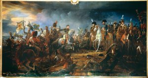Slaget vid Austerlitz den 2/12/1805: General Rapp presenterar flaggorna tagna från fienden Målning av Francois Gerard (1770-1837) 1805 Sön. 2,1x9,58 m.