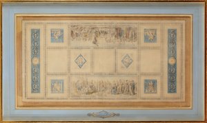 Studie till det målade taket på biblioteket i Konservatoriet, 1812 av Francois Pascal Simon Gerard