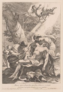 Martelaarschap van de heilige Sebastiaan Den större riddaren måste täcka med slagen (...) (titel på objekt) av Francois Perrier