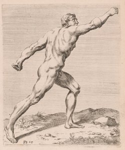 Borghese Gladiator, sidovy, vriden till höger [skylt 28] av Francois Perrier