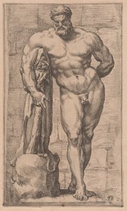Farnese Hercules, framifrån [skylt 2] av Francois Perrier