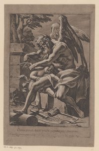 Tid knipt de vleugels van Amor Kärlek övervinner allt, kärlek övervinner snart tid (titel på objekt) av Francois Perrier