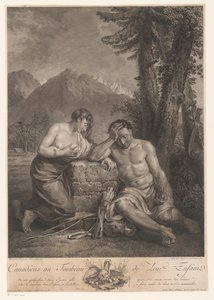 Kanadensiskt par vid deras barns grav Canadiens au Tombeau de Leur Enfant (titel på objekt) av Francois Robert Ingouf
