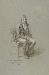 Sittande manlig figur av Francois Schommer