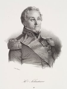 Porträtt av Horace Sébastiani av Francois Seraphin Delpech