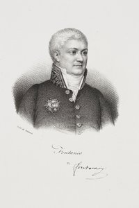Porträtt av författaren Louis Jean-Pierre, markis de Fontanes av Francois Seraphin Delpech