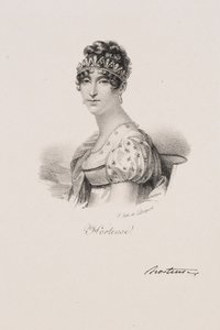 Porträtt av drottning Hortense Eugénie Cécile de Beauharnais av Francois Seraphin Delpech