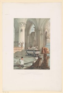 Interiör av Sint-Michiel-en-Sint-Goedelekathedraal i Bryssel med graven av Ernst van Oostenrijk Interiör av kyrkan St. Gudule, i Bryssel (Tombeau av ärkehertigen Ernest d