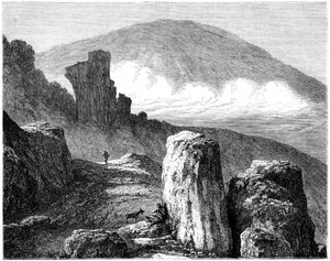 Brocken, eller Blocksberg, Harzbergen, Tyskland, 1800-talet