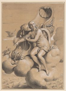 Venus satt bredvid sin vagn på molnen