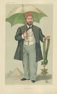 HH Mehemed Tewfik Pasha, Khedive of Egypt, The Khedive, 20 januari 1883, Vanity Fair tecknad serie av Francois Verheyden