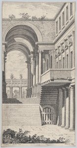 Arkitektonisk vy med en båge, 1740. av Francois Vivares