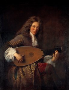Porträtt av Charles Mouton (1626-1710) luthist Målning av Francois de Troy (1645-1730) 1690 Sön. 1,38x1,06 m