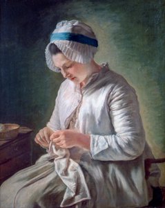Ung kvinna i arbete, c1725-1778