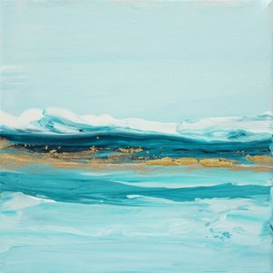 Aqua Gold Waves av Françoise Wattré