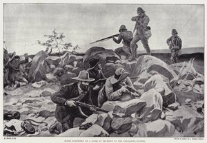 Boer överraskade på en kopje vid Belmont av Grenadier Guards (litho)