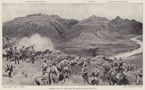 Allmän bild av stridsfältet före Spion Kop (litho)