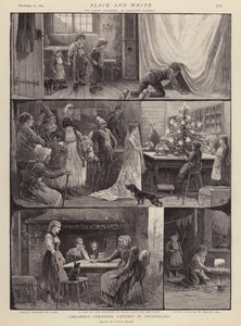 Barns julpyssel i Schweiz (litho)