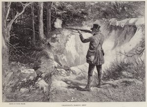 Sir Francis Chantrey dödade två skogstuppar med ett skott under jakt i Holkham Hall, Norfolk (litho)