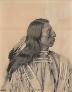 Porträtt av Jack Red Cloud, en Sioux-indian, sent 1800-tal. av Frank A. Rinehart